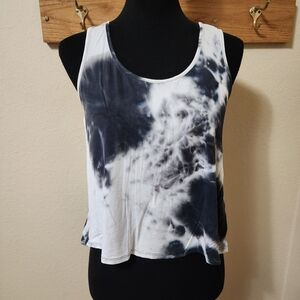 Rebellious Dreamer Black & White Tie-Dye Sleeveless Tank Top